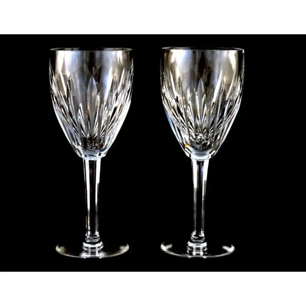 Waterford Crystal Carina Claret Water/ Wine Glasses/ Set of 2 / 8” tall